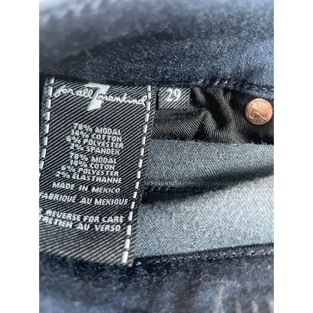 7 For All Mankind Slimmy Jeans Women 29 Blue Luxe Straight Leg Dark Wash Denim - Picture 3 of 12